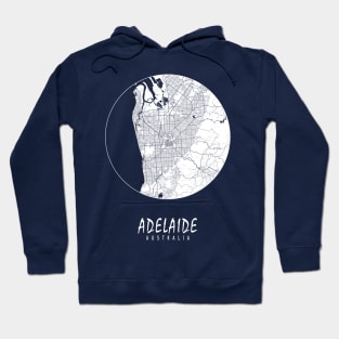 Adelaide, Australia City Map - Full Moon Hoodie